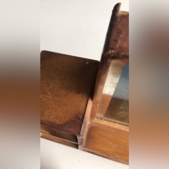 Tiny Vanity Jewelry Box With 
Lenticular 3D Horse Post Card Frame Made Japan - Picture 8 of 11